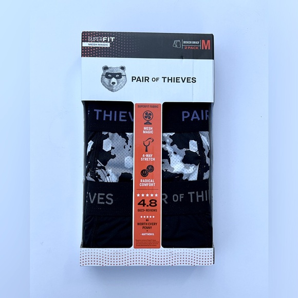 Pair of Thieves 2pk SUPERFIT Boxer Briefs M - Picture 4 of 5